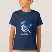 Blauw Jay vogel Kinder Basic T-shirt (Voorkant)