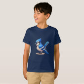 Blauw Jay vogel Kinder Basic T-shirt (Voorkant volledig)