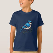 Blauw Jay vogel Kinder Basic T-shirt (Voorkant)