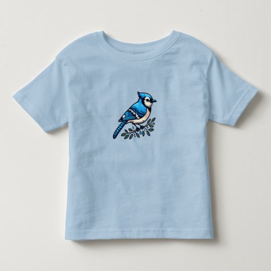 Blauw Jay vogel peuter Fine Jersey T-shirt (Voorkant)