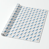 Blauw Jay Wrapping Paper Cadeaupapier (Uitgerold)