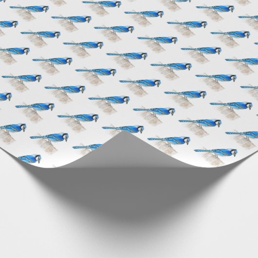 Blauw Jay Wrapping Paper Cadeaupapier (Hoek)