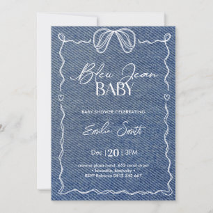 Blauw Jean Baby Denim Feest Kaart