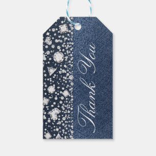 Blauw Jean Denim & Diamonds Bling Diamond Glam Cadeaulabel