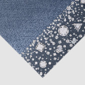 Blauw Jean Denim & Diamonds Bling Diamond Glam Tissuepapier (Detail)
