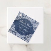 Blauw Jean Denim en kant Bedankjes Labels (In situ)