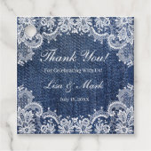 Blauw Jean Denim en kant Bedankjes Labels (Voorkant)