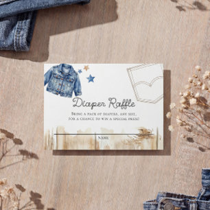 Blauw Jean Denim Luier Raffle Informatiekaartje