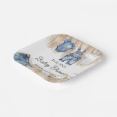 Blauw Jean Denim Papieren Bordje (Gebogen)