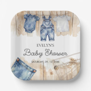 Blauw Jean Denim  Papieren Bordje