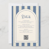 Blauw Jean Denim Teddybeer QR Code Baby Shower Uit Kaart (Achterkant)