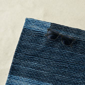 Blauw Jean patch Werk Faux Burlap Strandlaken (In situ)