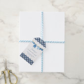 Blauw jeans babyshower dank je wel cadeaulabel (Met Touw)
