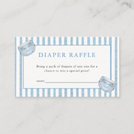 Blauw jeans babyshower denim luier raffle informatiekaartje