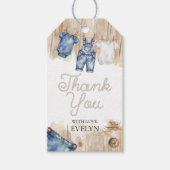 Blauw jeans denim cadeaukaart cadeaulabel (Voorkant)