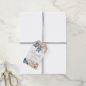 Blauw jeans denim cadeaukaart cadeaulabel (Met Touw)