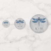 Blauw Jeweled Dragonfly Bruiloft Confetti (Voorkanten)