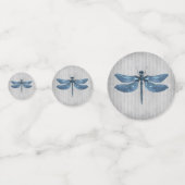 Blauw Jeweled Dragonfly Bruiloft Confetti (Achterkanten)