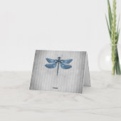 Blauw Jeweled Dragonfly bruiloft dank u Bedankkaart (Achterkant)