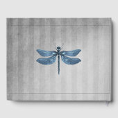 Blauw Jeweled Dragonfly Bruiloft Gastenboek (Achterkant)