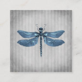 Blauw Jeweled Dragonfly Bruiloft Informatiekaartje (Achterkant)