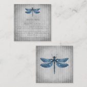 Blauw Jeweled Dragonfly Bruiloft Informatiekaartje (Voorkant / Achterkant)