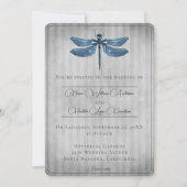 Blauw Jeweled Dragonfly Bruiloft Kaart (Voorkant)