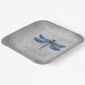 Blauw Jeweled Dragonfly Bruiloft Papieren Bordje (Gebogen)