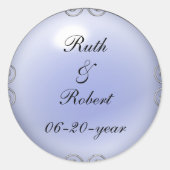 Blauw Jeweled Pearl Wedding Stickers (Voorkant)