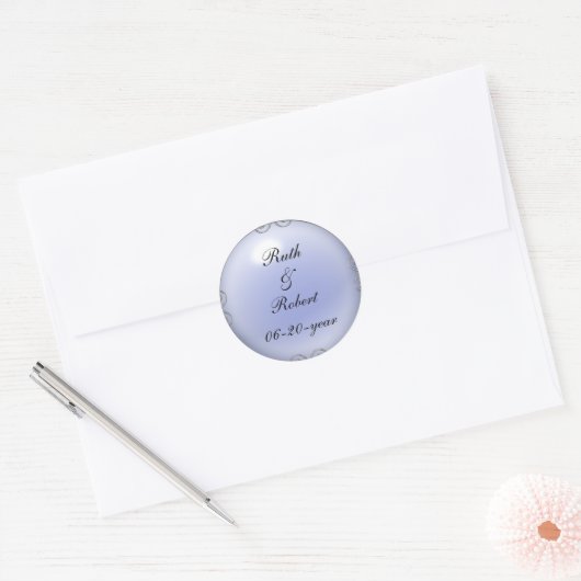 Blauw Jeweled Pearl Wedding Stickers (Envelop)