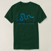 Blauw Join or Die T-shirt (Design voorkant)