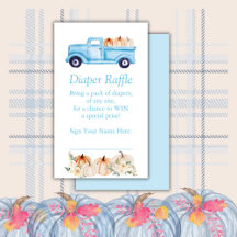 Blauw Jongen Kleine Pompoen Luier Raffle Ticket
