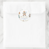 Blauw jongen peperkoek bedankt sticker (Tas)