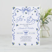 Blauw Jongens Blauwebes Babyshower Kaart (Staand voorkant)