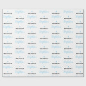 Blauw Jongens Doop Inpakpapier (Vlak)