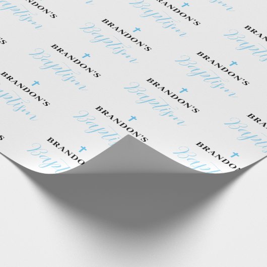 Blauw Jongens Doop Inpakpapier (Hoek)