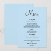 Blauw Jongens Doop Menu (Voorkant / Achterkant)