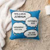 Blauw jongensgeboorte-statistieken Leuke stripboek Kussen (Deken)