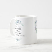  blauw jongste kind met de blauwe bloem op maat koffiemok (Voorkant links)