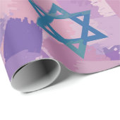 Blauw joodse staafwerkpapier cadeaupapier (Rol Hoek)