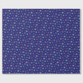 Blauw joodse stars-ontwerpverlooppapier cadeaupapier (Vlak)