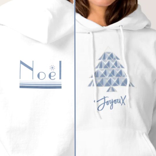 Blauw Joyoux Noel Kerst T-Shirt