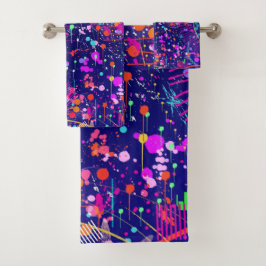 Blauw Jubileum Abstracte Kunst Bad Handdoek