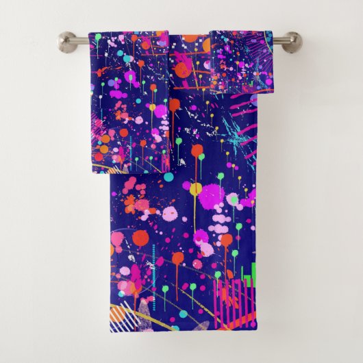 Blauw Jubileum Abstracte Kunst  Bad Handdoek (Insitu)