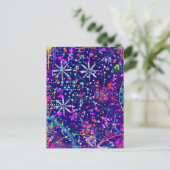 Blauw Jubileum Abstracte Kunst Briefkaart (Staand voorkant)
