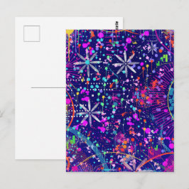 Blauw Jubileum Abstracte Kunst Briefkaart