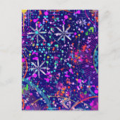Blauw Jubileum Abstracte Kunst Briefkaart (Voorkant)