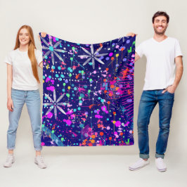 Blauw Jubileum Abstracte Kunst Fleece Deken