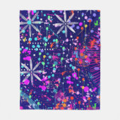 Blauw Jubileum Abstracte Kunst Fleece Deken (Voorkant)