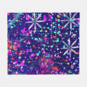 Blauw Jubileum Abstracte Kunst Fleece Deken (Voorkant (Horizontaal))